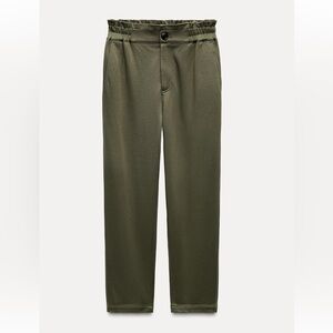 Zara olive paper bag pants